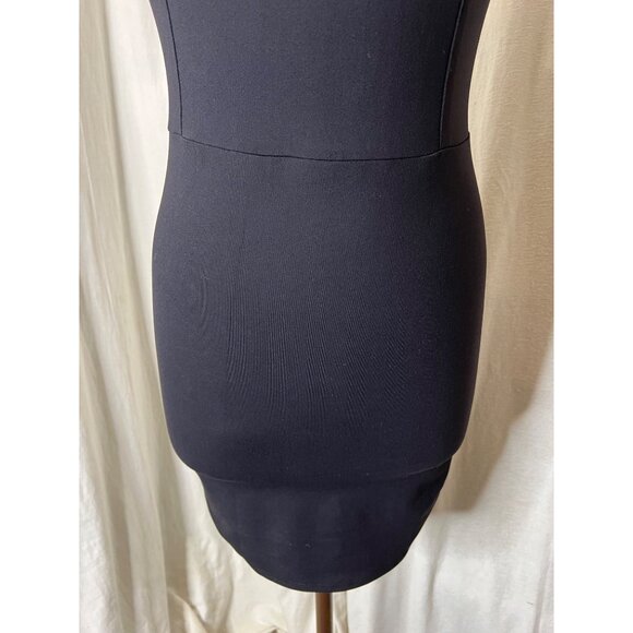 Donna Mizani Black Cutout Bodycon Dress L Nylon/Spandex Goth Mini - Picture 8 of 10